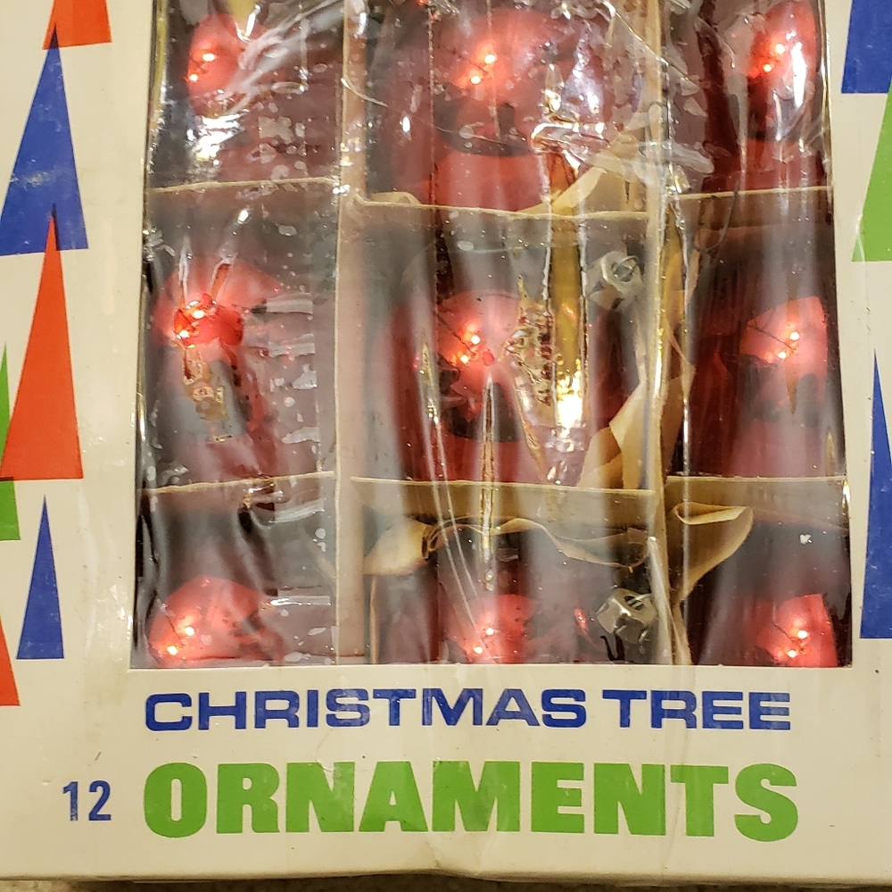 1968 Santa Land Red Christmas Ornaments